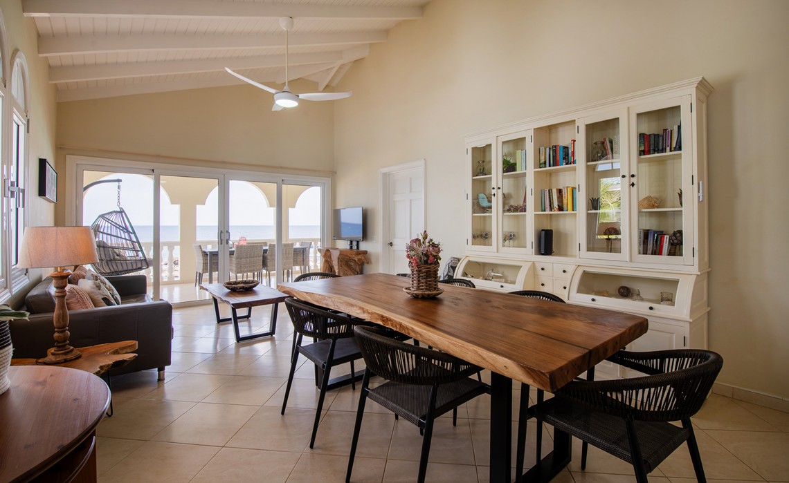 Living room of marvelous three bedroom penthouse apartment named Dolphin Paradise by Curacao Luxury Holiday Rentals
