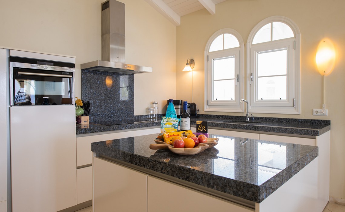 kitchen in the marvelous three bedroom penthouse apartment named Dolphin Paradise by Curacao Luxury Holiday Rentals