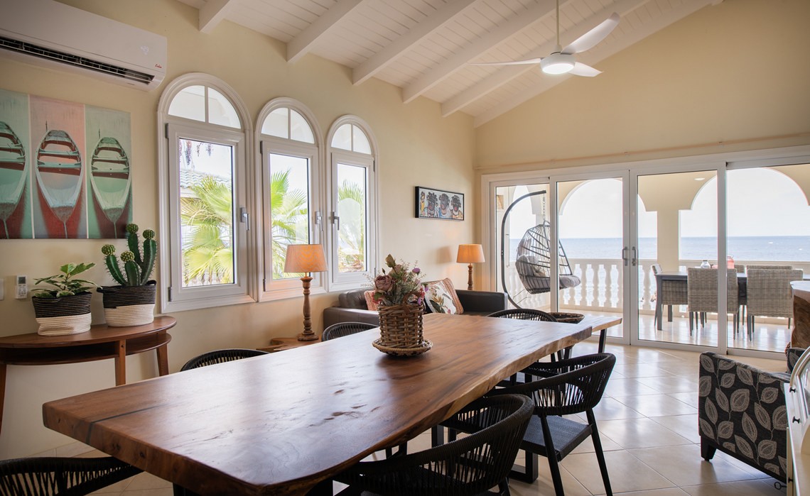 living room of marvelous three bedroom penthouse apartment named Dolphin Paradise by Curacao Luxury Holiday Rentals