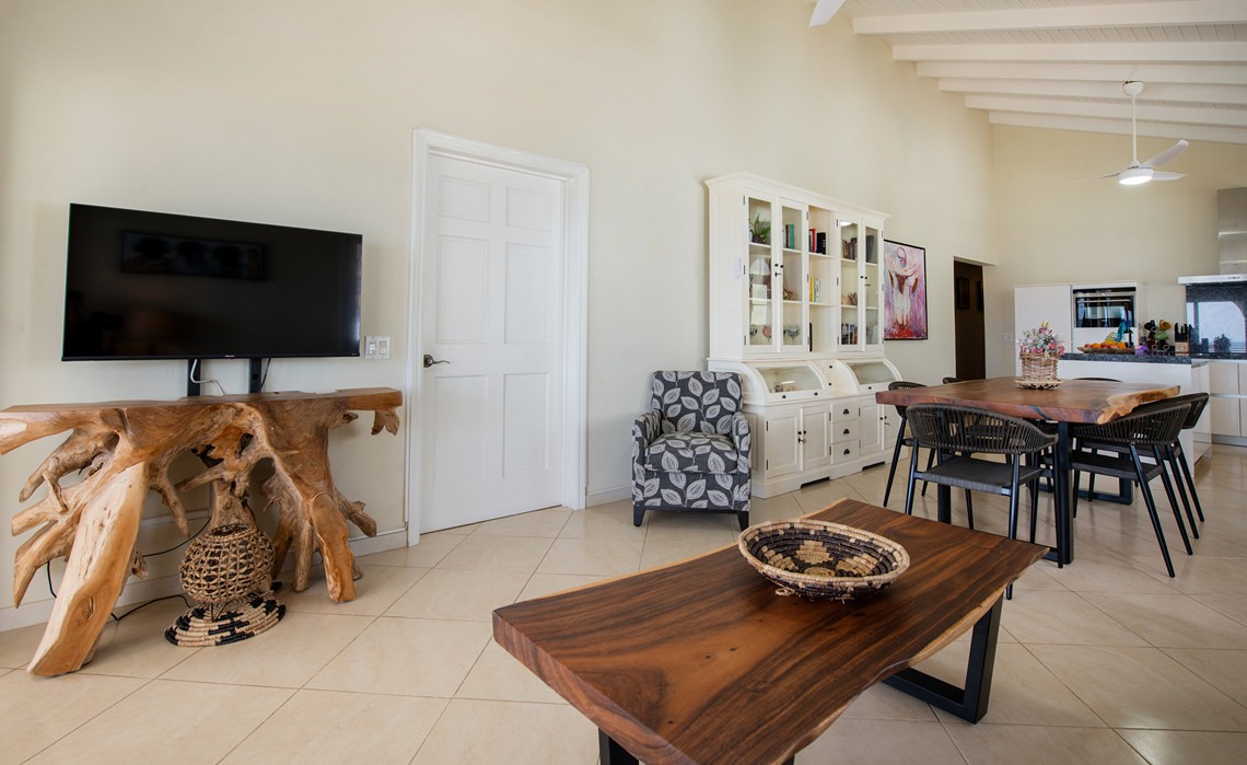 Living room of marvelous three bedroom penthouse apartment named Dolphin Paradise by Curacao Luxury Holiday Rentals