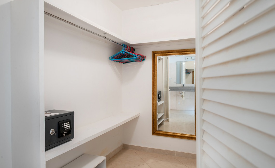 WIC with safe in the marvelous three bedroom penthouse apartment named Dolphin Paradise by Curacao Luxury Holiday Rentals