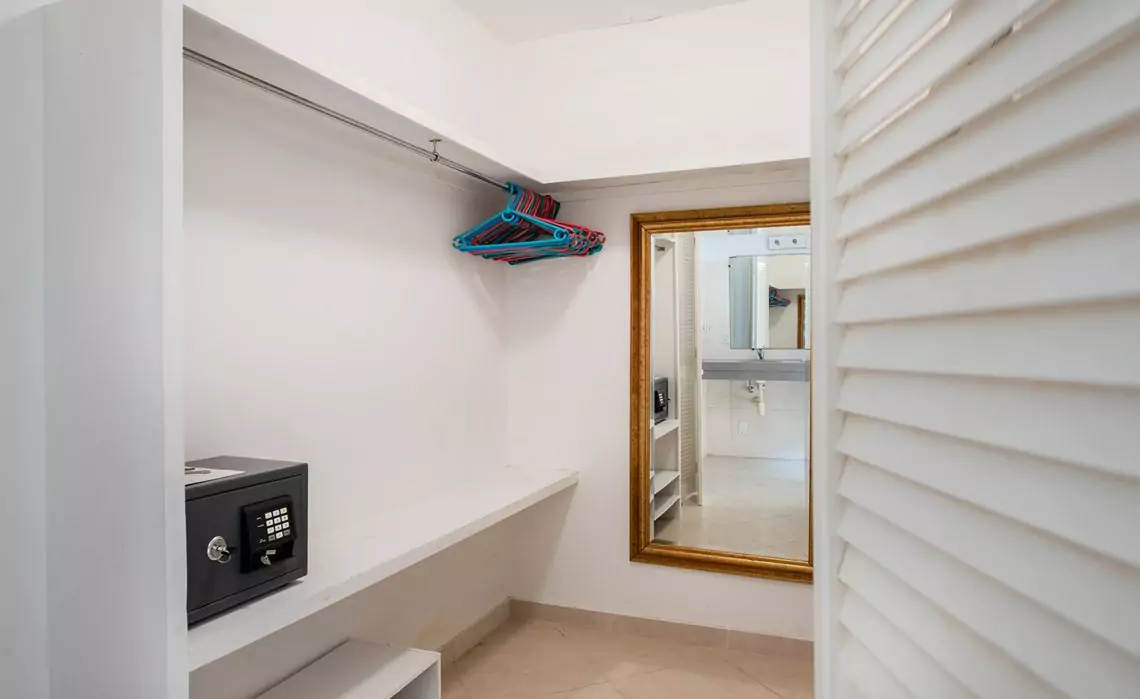 WIC with safe in the marvelous three bedroom penthouse apartment named Dolphin Paradise by Curacao Luxury Holiday Rentals