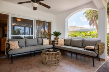 Terrace of the Portofino two‑bedroom apartment featuring two sofas